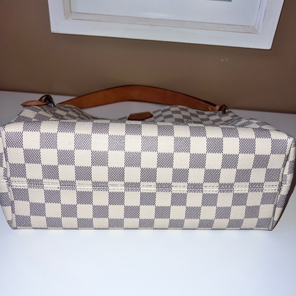 100% Louis Vuitton Graceful PM Shoulder Bag Damier Azur - Picture 7 of 15